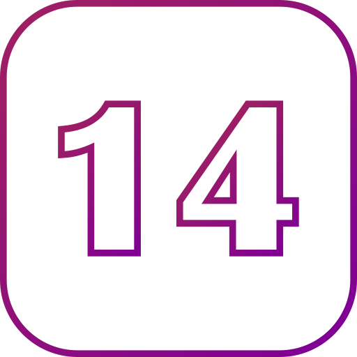 numero 14 Generic gradient outline icona