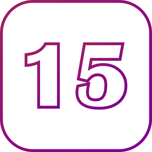 numero 15 Generic gradient outline icona