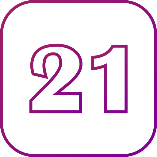 numero 21 Generic gradient outline icona