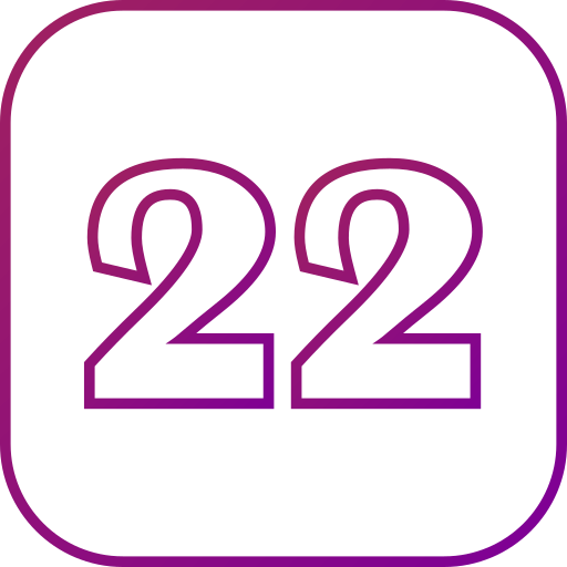 numero 22 Generic gradient outline icona