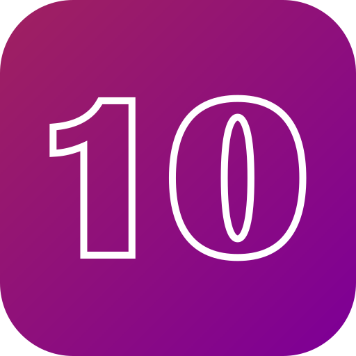 numer 10 Generic gradient fill ikona
