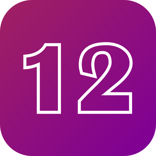 numer 12 Generic gradient fill ikona