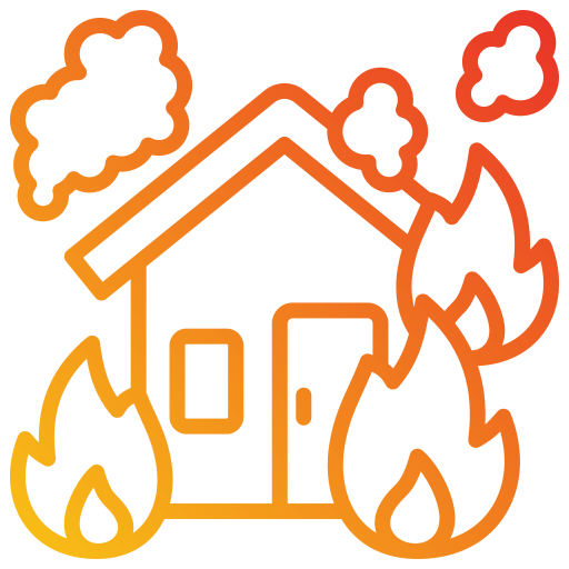 incendio in casa Generic gradient outline icona