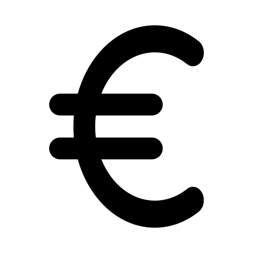 Знак евро Generic black fill иконка