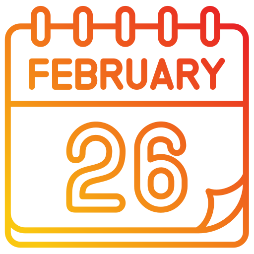 February Generic gradient outline icon