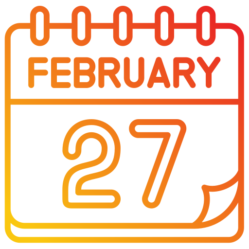 February Generic gradient outline icon