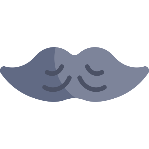 moustache Kawaii Flat Icône