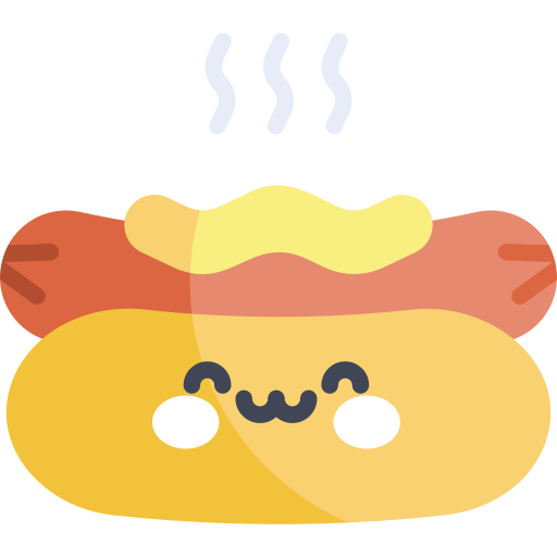 hotdog Kawaii Flat icoon