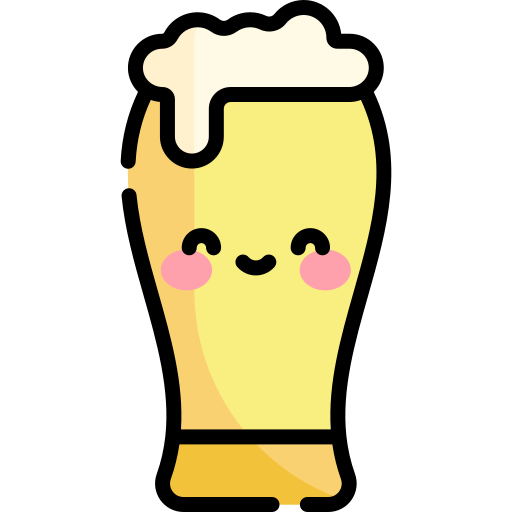 cerveza Kawaii Lineal color icono