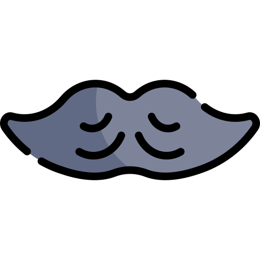 moustache Kawaii Lineal color Icône
