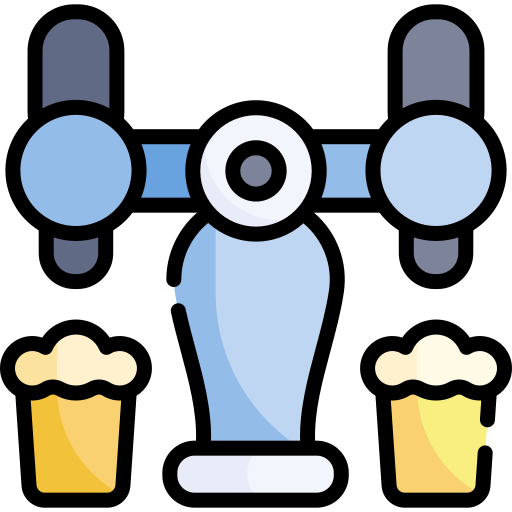 birra alla spina Kawaii Lineal color icona