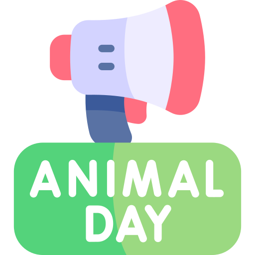 dia mundial de los animales Kawaii Flat icono