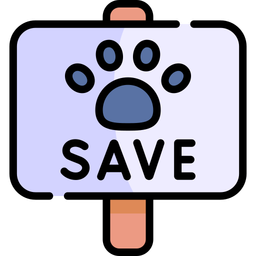 Save animals Kawaii Lineal color icon