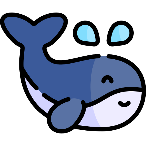 鯨 Kawaii Lineal color icon