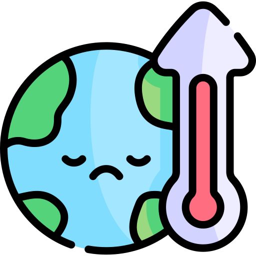 Глобальное потепление Kawaii Lineal color иконка
