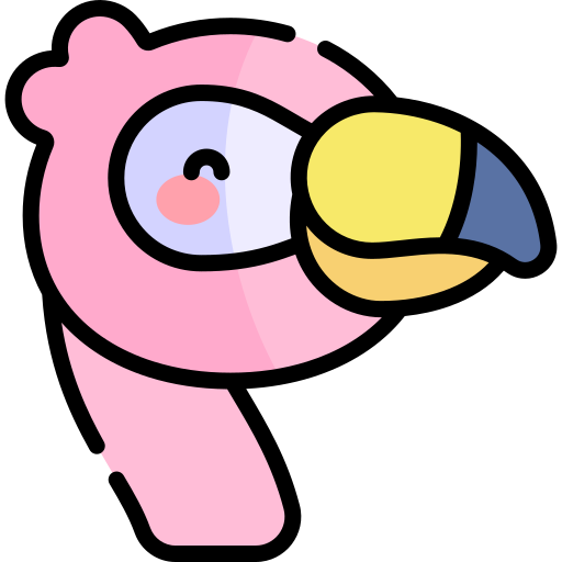 flamingo Kawaii Lineal color icon