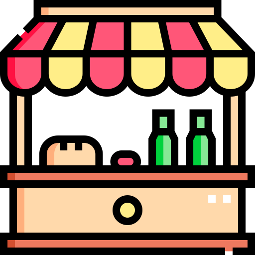 Food stand Detailed Straight Lineal color icon