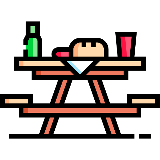 mesa de picnic Detailed Straight Lineal color icono