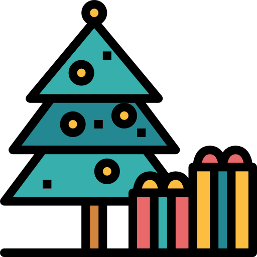 Christmas tree Smalllikeart Lineal Color icon