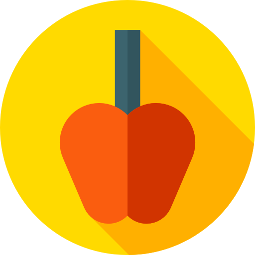 캐러멜 사과 Flat Circular Flat icon