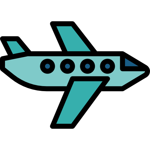 vliegtuig Smalllikeart Lineal Color icoon