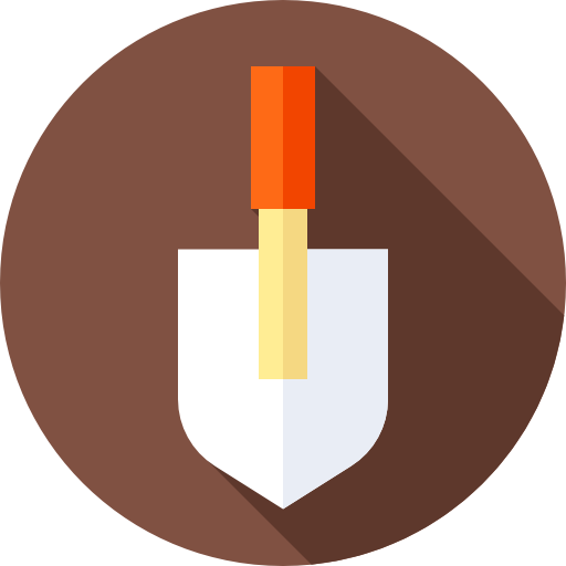 Shovel Flat Circular Flat icon