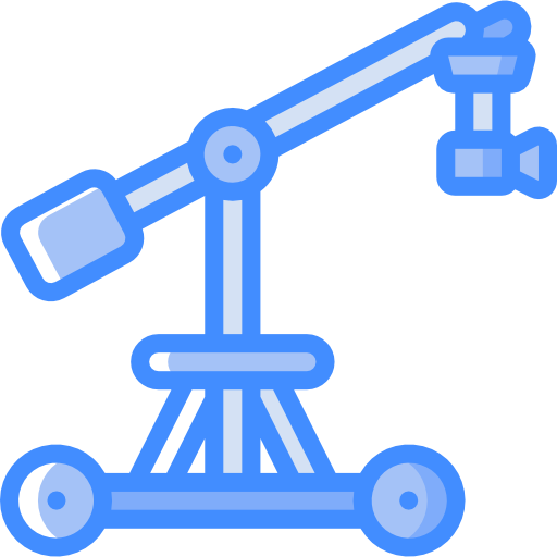 Camera crane Basic Miscellany Blue icon