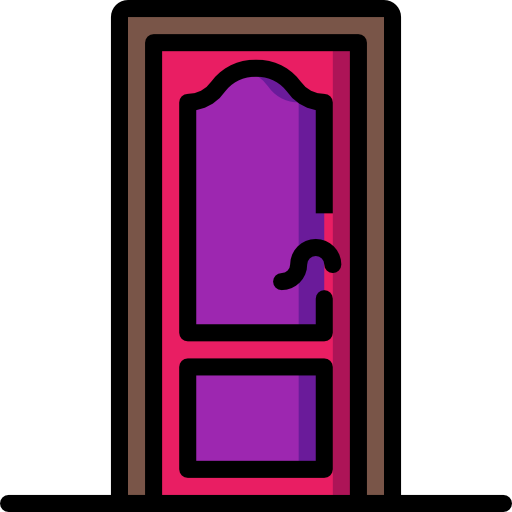 enkele deur Basic Miscellany Lineal Color icoon