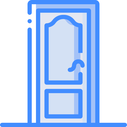 Single door Basic Miscellany Blue icon