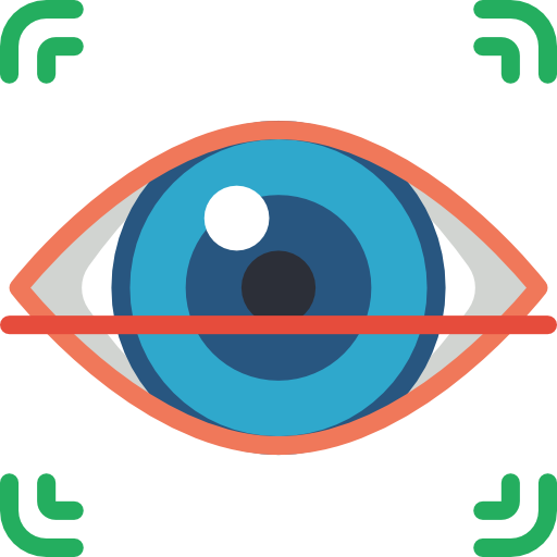 Eye scan Basic Miscellany Flat icon