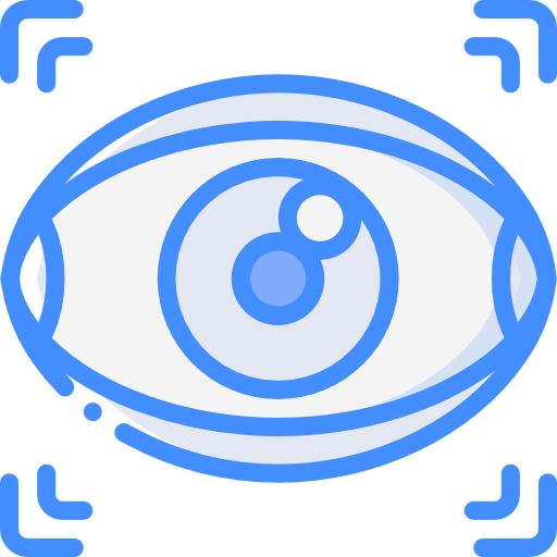 Eye scan Basic Miscellany Blue icon