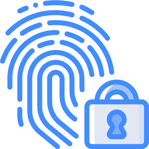 Fingerprint Basic Miscellany Blue icon
