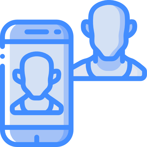 Facial recognition Basic Miscellany Blue icon