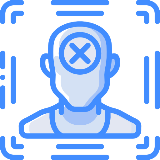 Facial recognition Basic Miscellany Blue icon