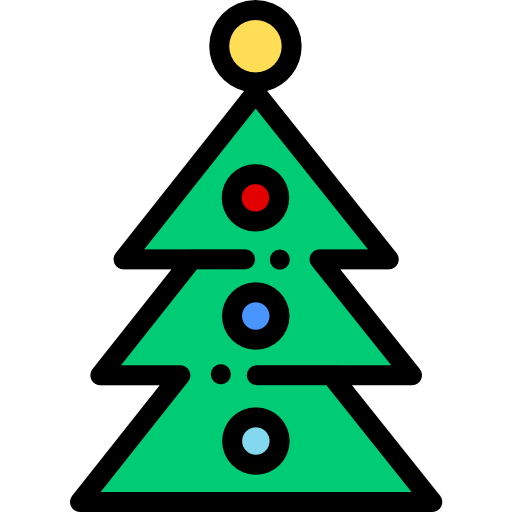 크리스마스 트리 Detailed Rounded Lineal color icon