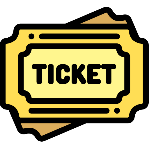 티켓 Detailed Rounded Lineal color icon