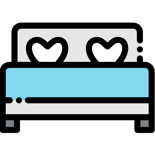 łóżko Detailed Rounded Lineal color ikona