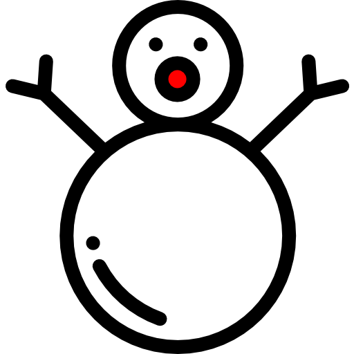 Снеговик Detailed Rounded Lineal color иконка