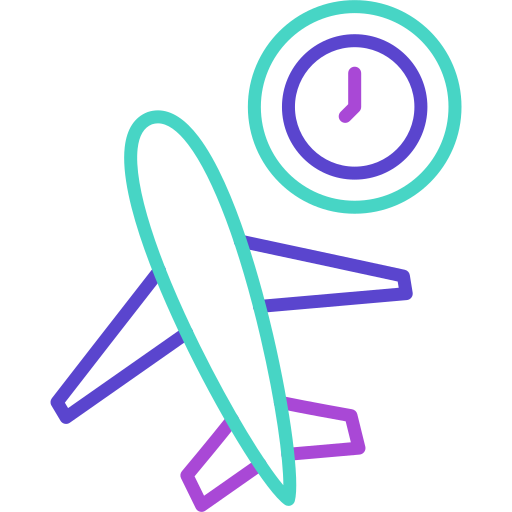 tiempo de vuelo Generic color outline icono