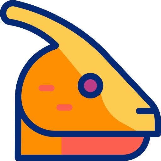 parasaurolofo Basic Accent Lineal Color icona