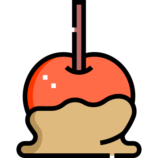 manzana caramelizada Detailed Straight Lineal color icono