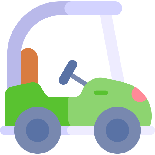 carro de golf Kawaii Flat icono