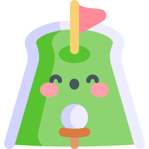 mini golf Kawaii Flat icono