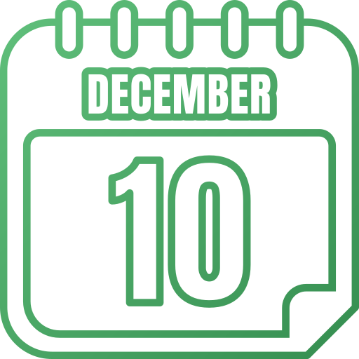 10 dicembre Generic gradient outline icona