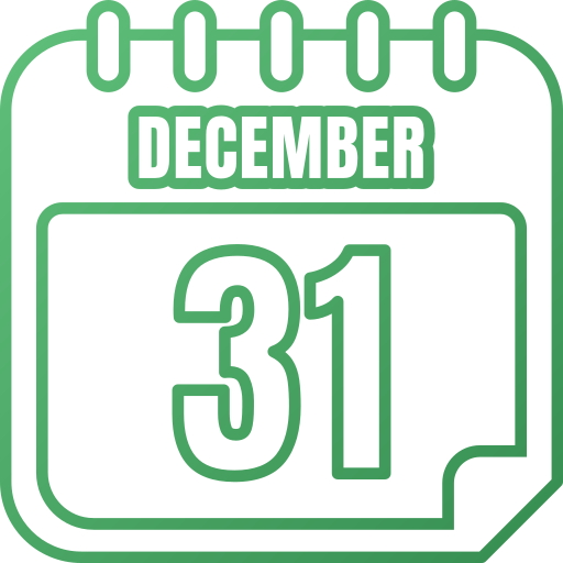 31 dicembre Generic gradient outline icona