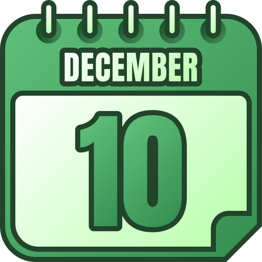December 10 Generic gradient lineal-color icon