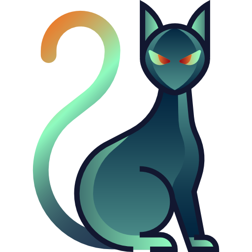 gatto nero Generic Outline Gradient icona