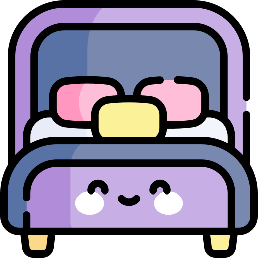 łóżko Kawaii Lineal color ikona