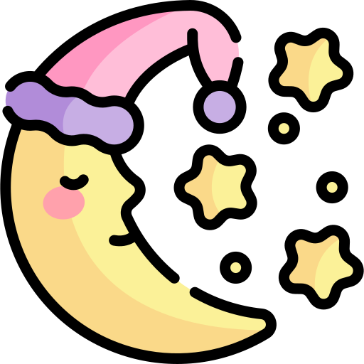 luna Kawaii Lineal color icona