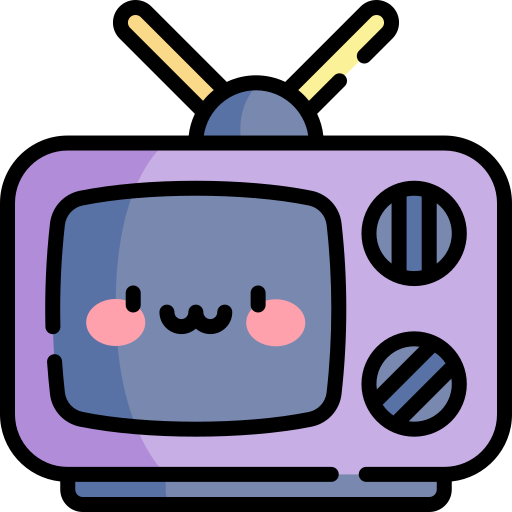 vecchio televisore Kawaii Lineal color icona